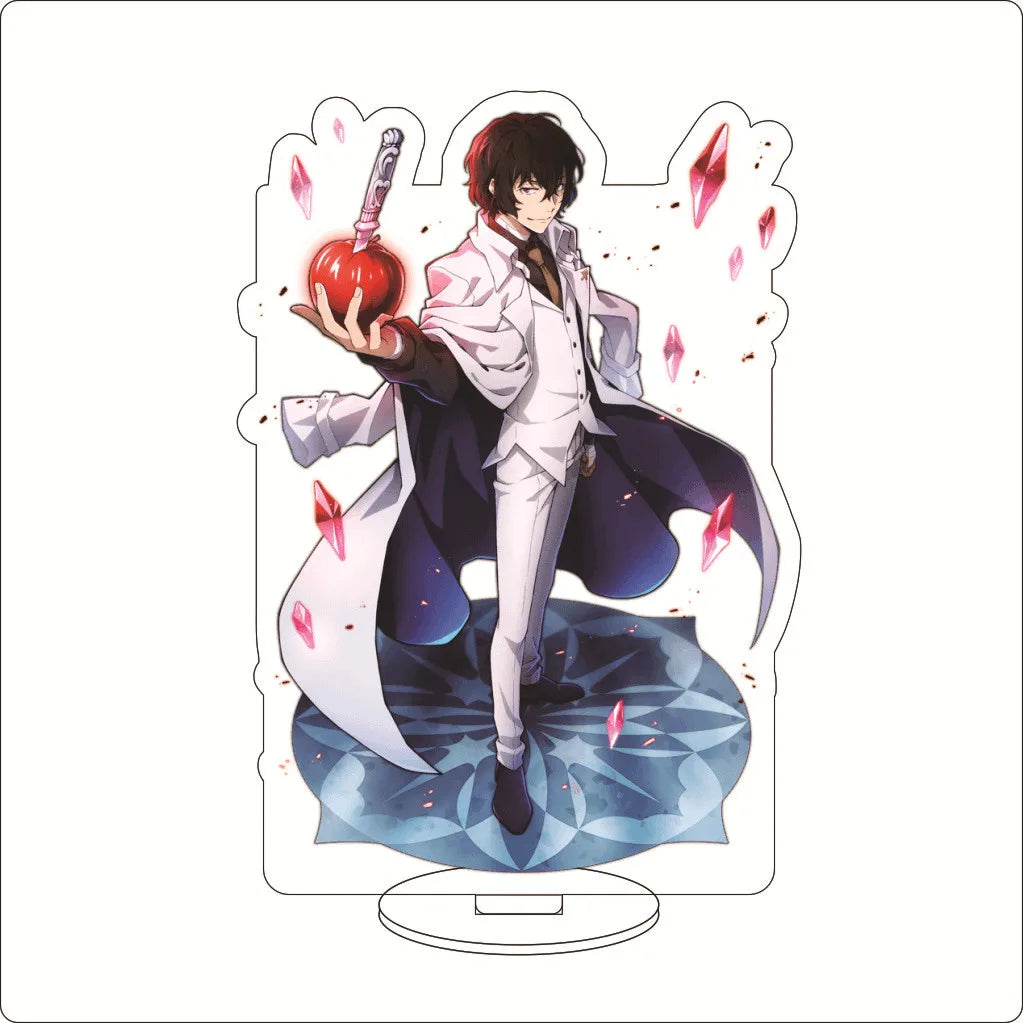 16CM Anime ‌Bungo Stray Dogs Nakajima Atsushi Dazai Osamu Kunikida Doppo Edogawa Ranpo Cos Acrylic Figure Stand Ornaments Gifts