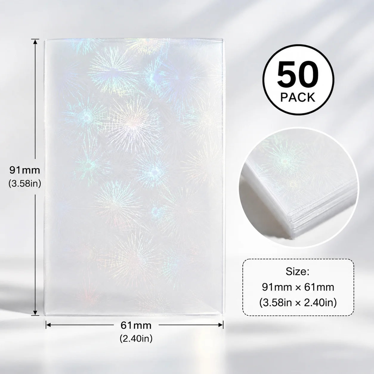 Sharkbang 50pcs/Lot Holo Card Sleeves 61x91mm 20C Macaron Color Kpop Holder For Postcards Films Game Cards Photocard Protector