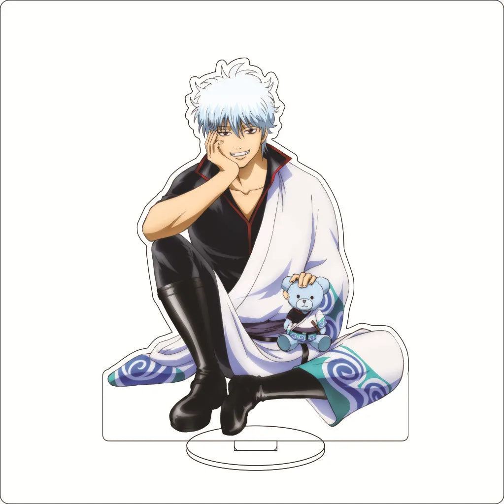 16CM Anime Gintama Sakata Gintoki Shimura Shinpachi Kagura Kondou Isao Okita Sougo Cos Acrylic Figure Stand Ornaments Gifts