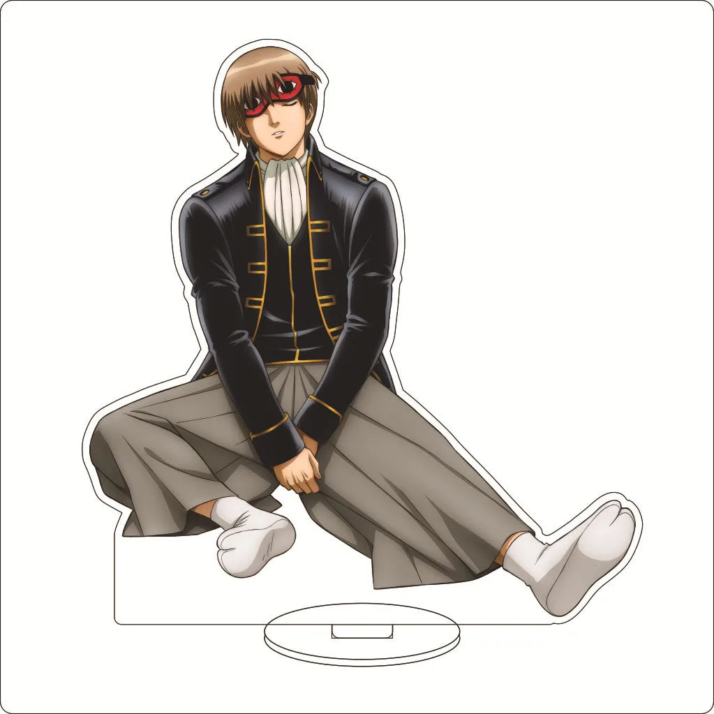 16CM Anime Gintama Sakata Gintoki Shimura Shinpachi Kagura Kondou Isao Okita Sougo Cos Acrylic Figure Stand Ornaments Gifts