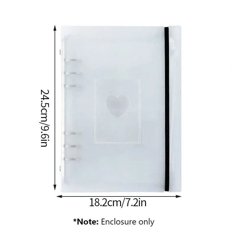 A5 Kpop Photocard Holder Binding Photo Cards Holder in Polaroid Album Book 3 Inches Heart Photo Card School Stationery Binder