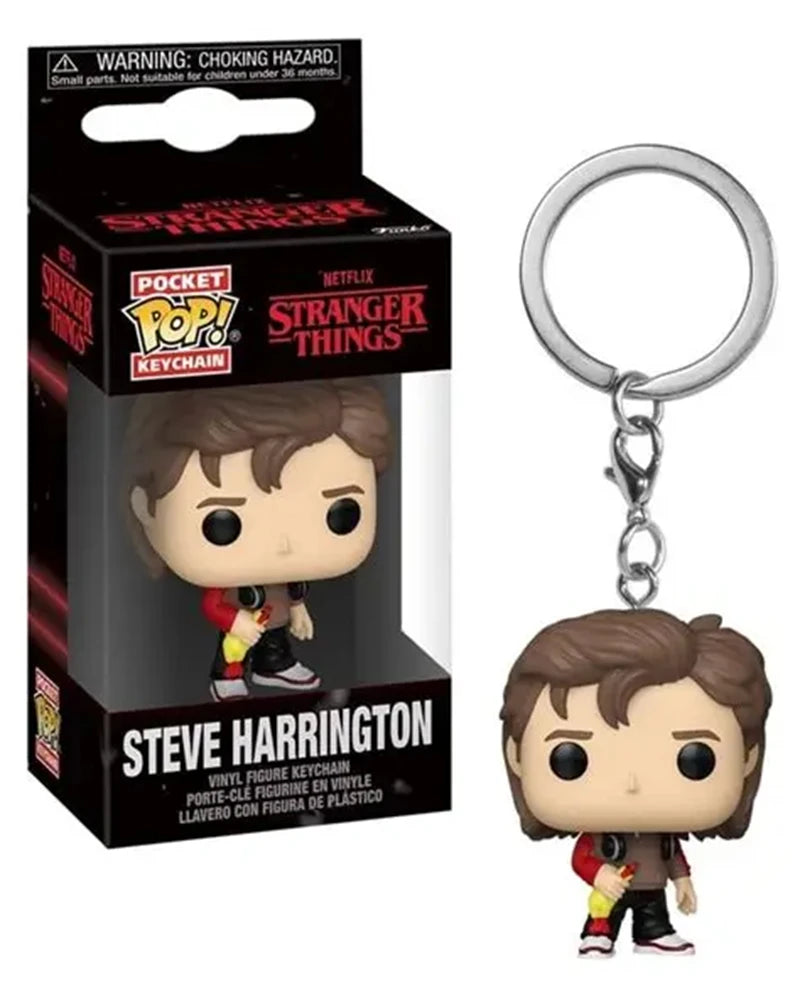 Funko POP NEW  ELEVEN Demogorgon DUSTIN Barb Steve Robin Keychain Toy Vinyl Figure Pocket Keychain Model Kid Toys