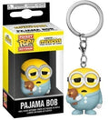 Funko Pop Keychains Minions Pajama Bob Keyrings Vinyl Action Figure Collection Toy Doll Christmas Gift for Kids