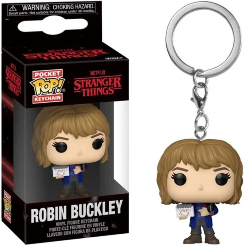 Funko POP NEW  ELEVEN Demogorgon DUSTIN Barb Steve Robin Keychain Toy Vinyl Figure Pocket Keychain Model Kid Toys