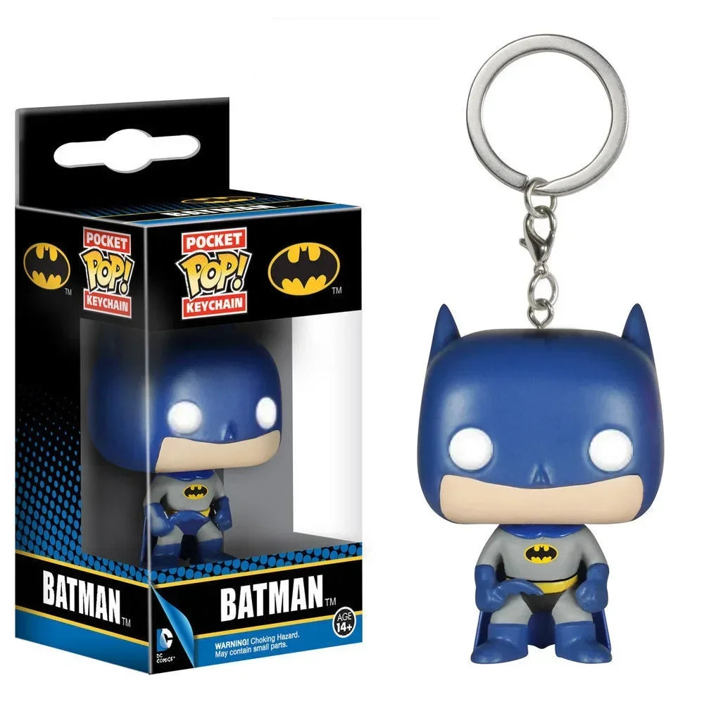 FUNKO POP The Avengers Marvels Iron Man Rocket Spider-man Hulk Loki Thor Captain America Panther Pocket Keychain Model Toys Gift